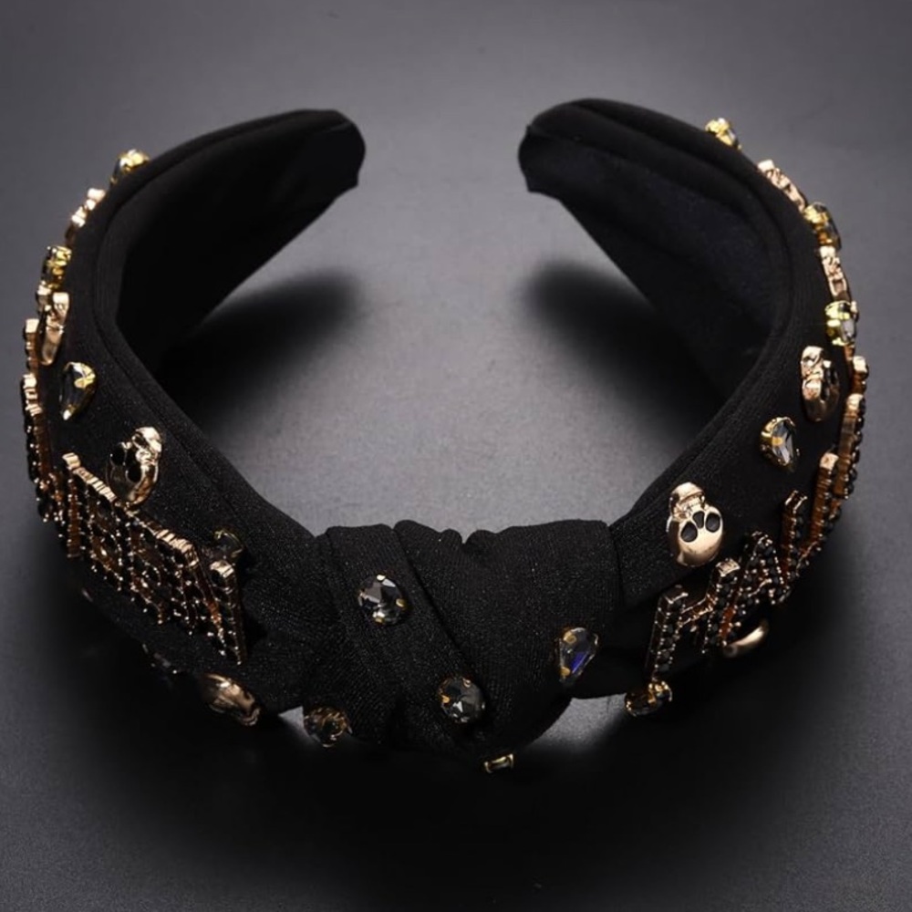 Black Halloween Embellished Headband - Picture 2 of 2